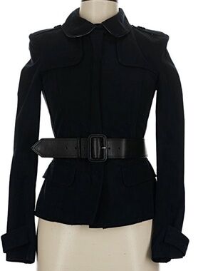 Burberry London | Black Women's Belted Military-Style Jacket | 6